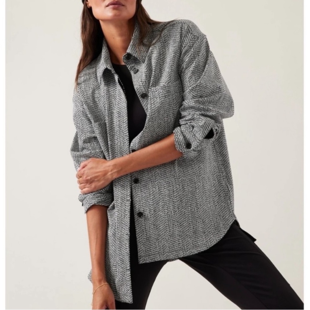 Athleta Braiden Textured Shirt Jacket Shacket